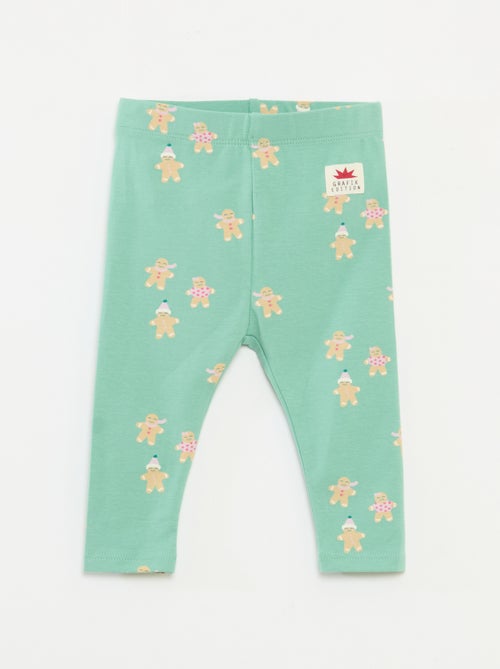 Legging imprimé Noël all-over en jersey coton - Kiabi