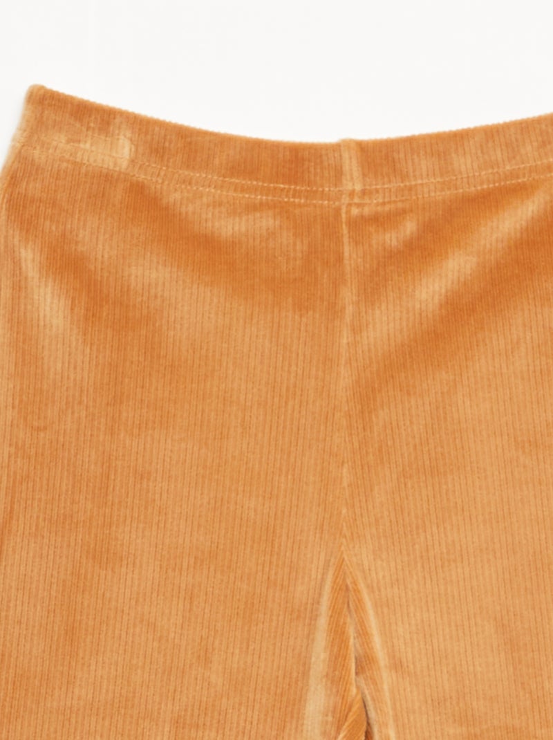Legging large en velours Marron - Kiabi