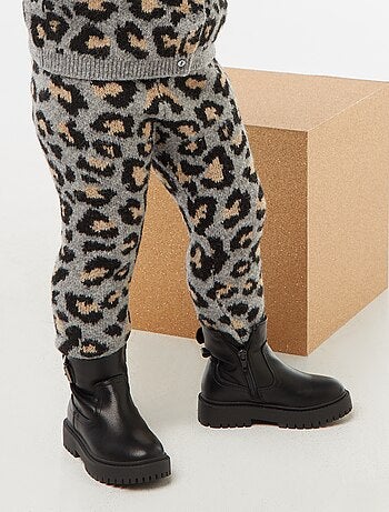 Legging léopard en tricot