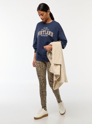 Legging long à motif léopard