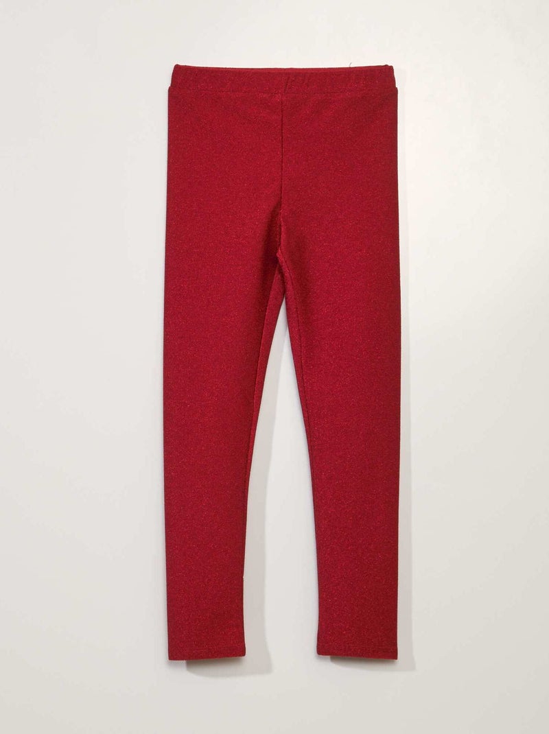Legging long à paillettes Rouge - Kiabi