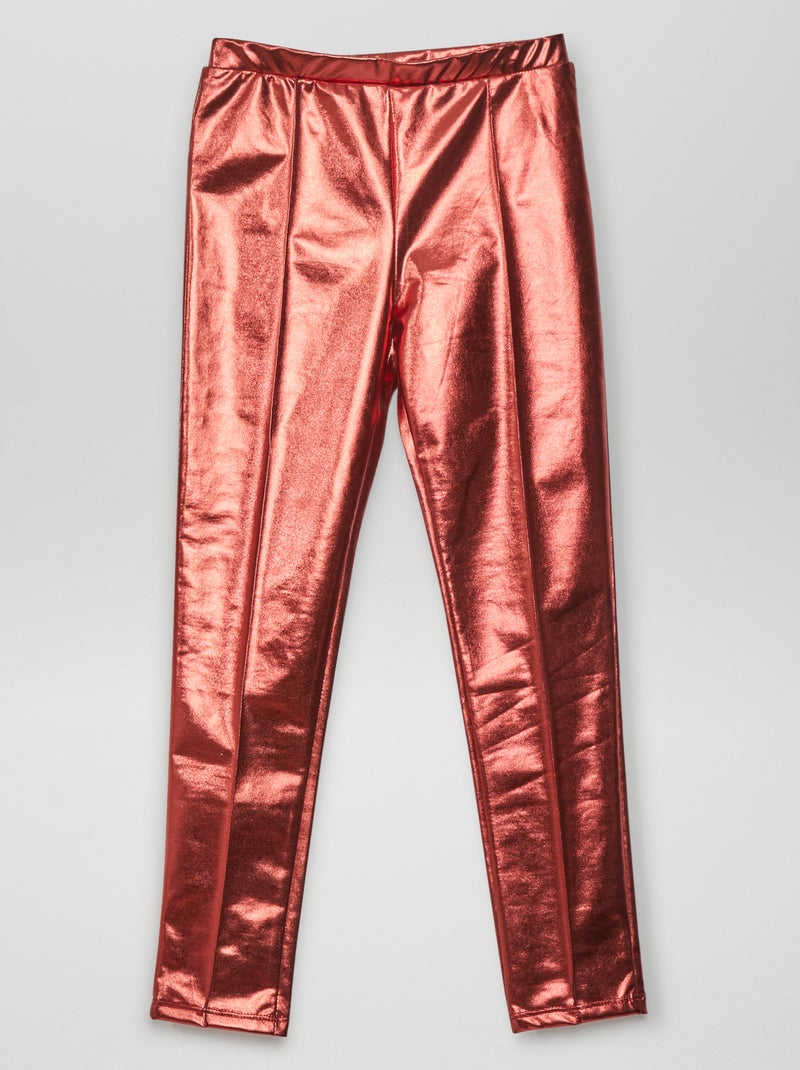 Legging long brillant Rouge - Kiabi