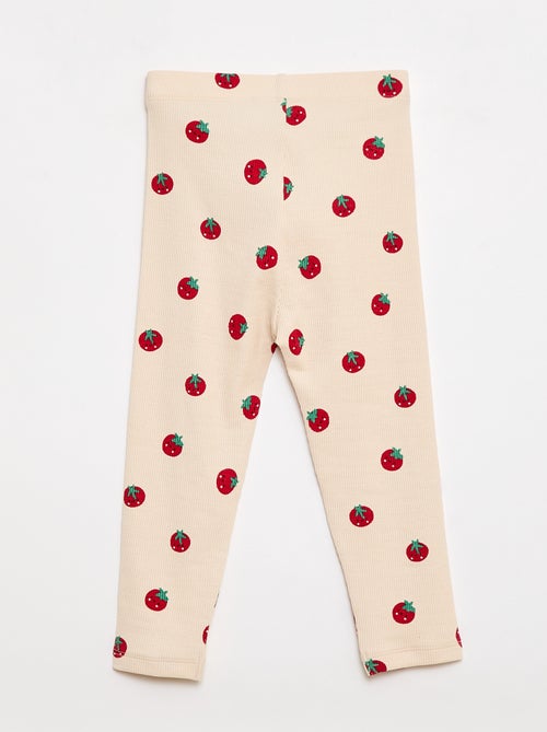 Legging long côtelé à motif - Kiabi