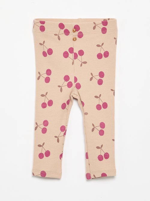 Legging long côtelé à motif - Kiabi
