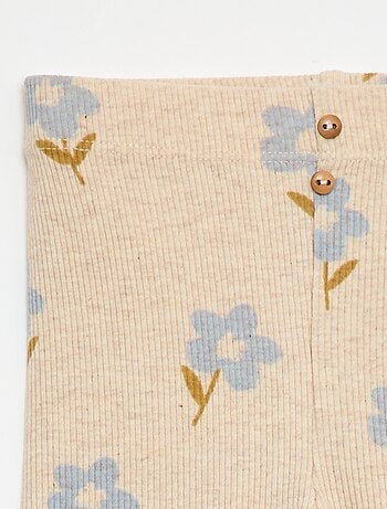 Legging long côtelé à motif