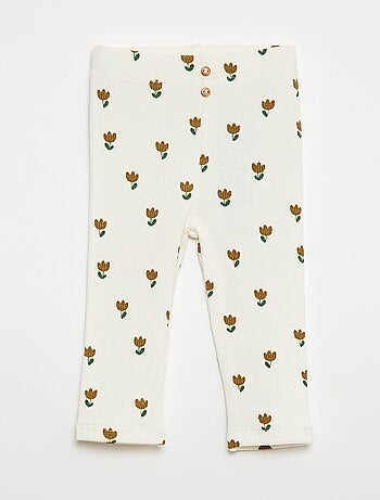 Legging long côtelé à motif