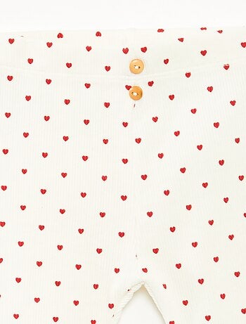 Legging long côtelé à motif