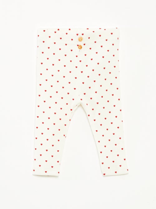 Legging long côtelé à motif - Kiabi