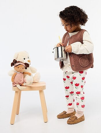 Legging long côtelé à motif