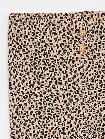 Legging long côtelé à motif