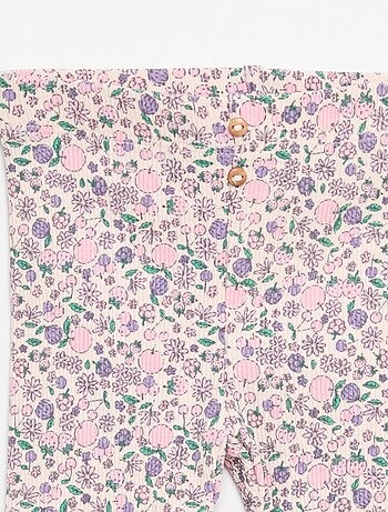 Legging long côtelé à motif