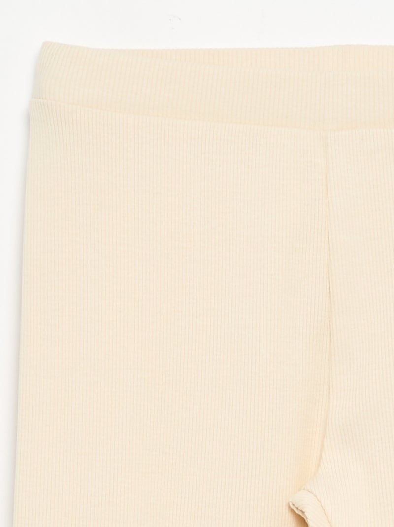 Legging long côtelé uni Ecru - Kiabi