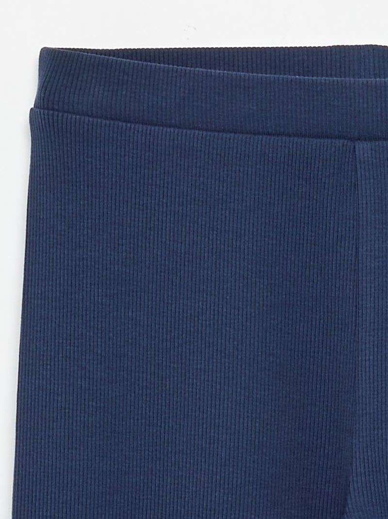 Legging long côtelé uni Noir - Kiabi