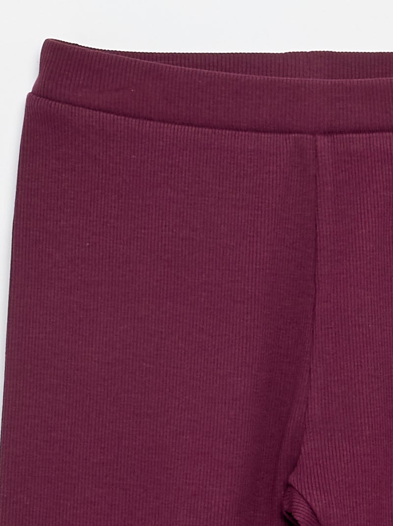 Legging long côtelé uni Rose - Kiabi