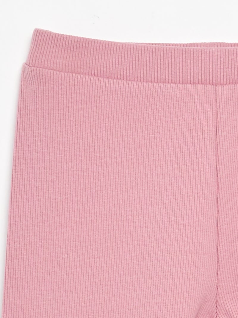 Legging long côtelé uni Rose - Kiabi