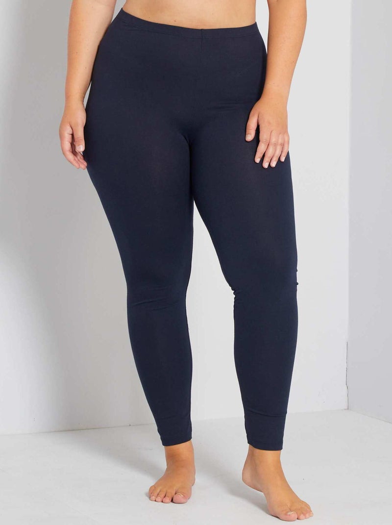Legging long coton stretch bleu marine - Kiabi