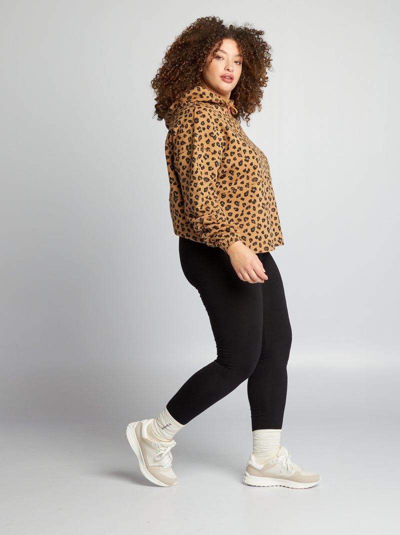 Legging long en coton noir - Kiabi