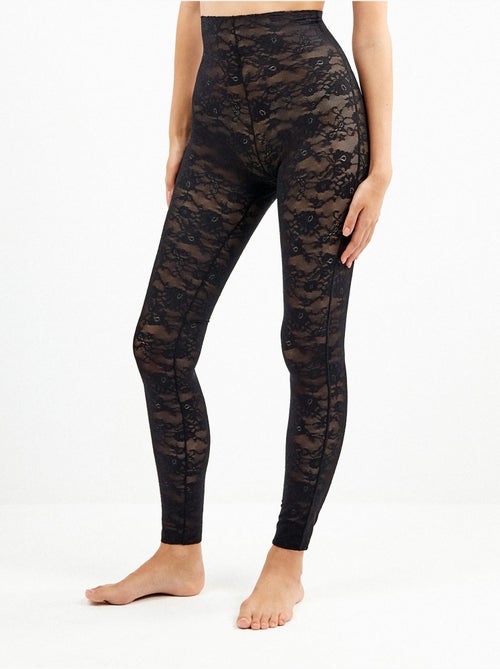 Legging long gainant sans coutures, en dentelle florale - Kiabi