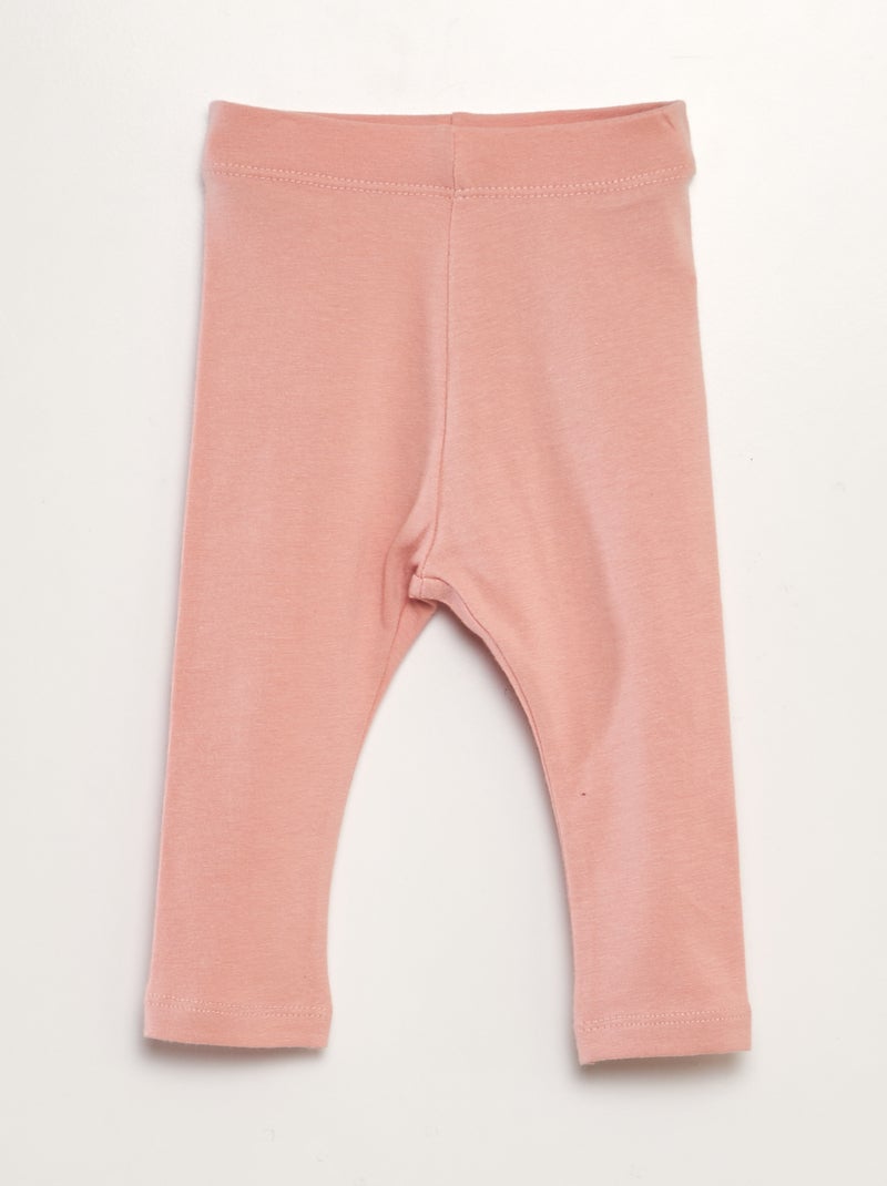 Legging long uni en maille jersey Rose - Kiabi