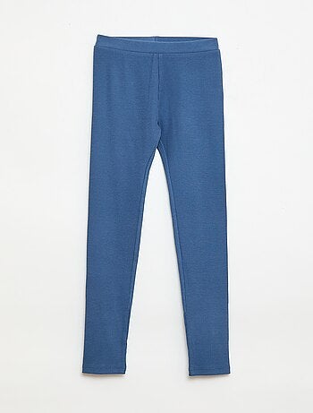 Legging maillé en coton uni