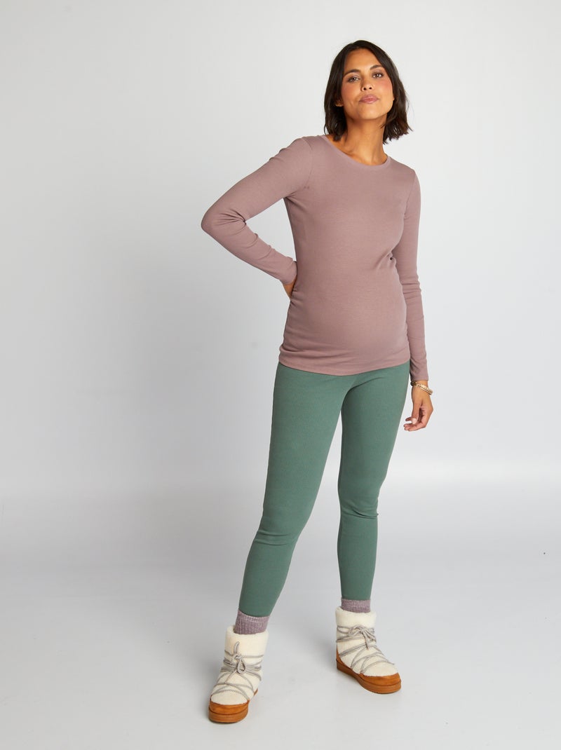 Legging maternité vert grisé - Kiabi