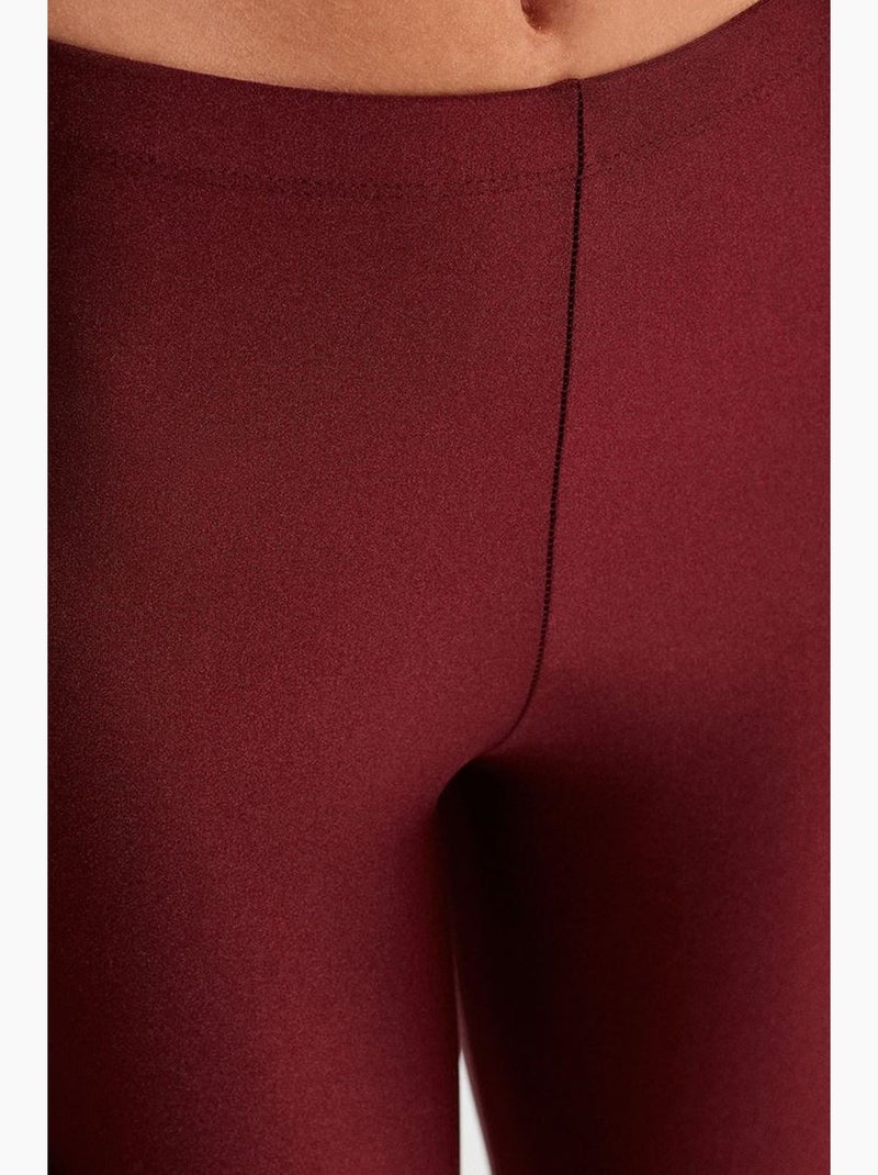 Legging met hoge taille en slim fit dilvin Bordeauxrood - Kiabi