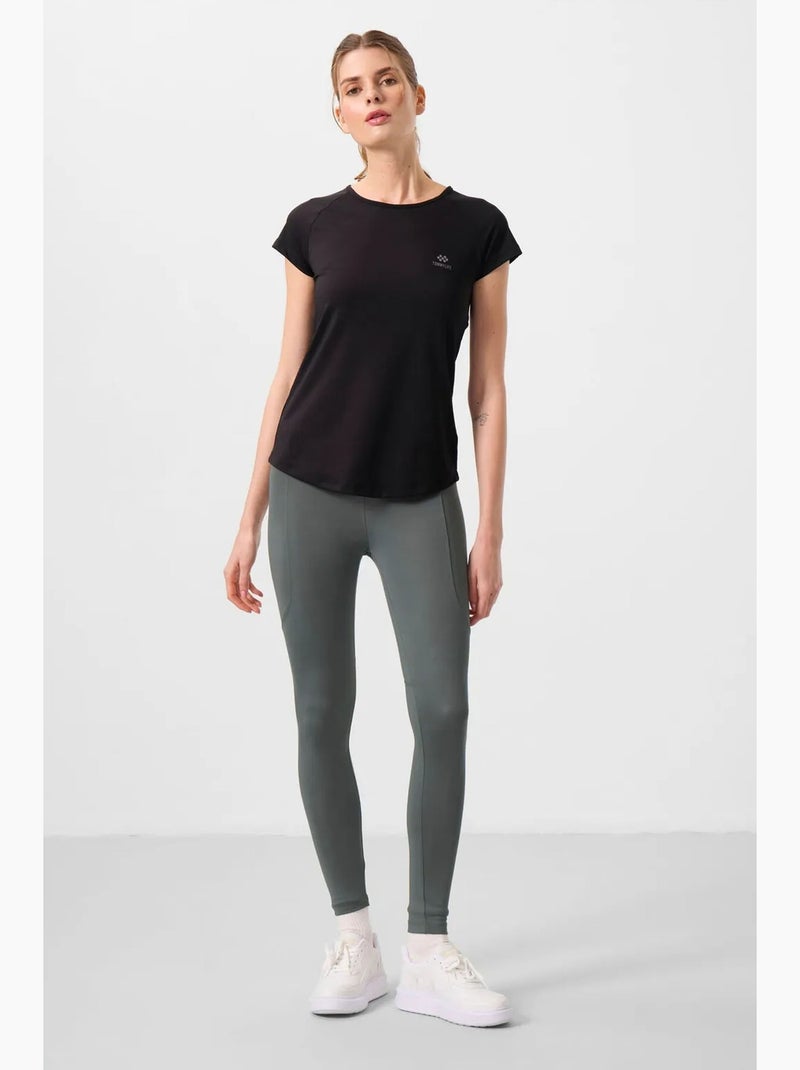 Legging met hoge taille en smalle pijp tommy Donkergrijs - Kiabi