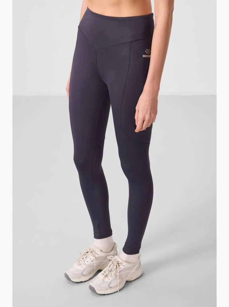 Legging met hoge taille en smalle pijp tommy Grijs Zwart - Kiabi