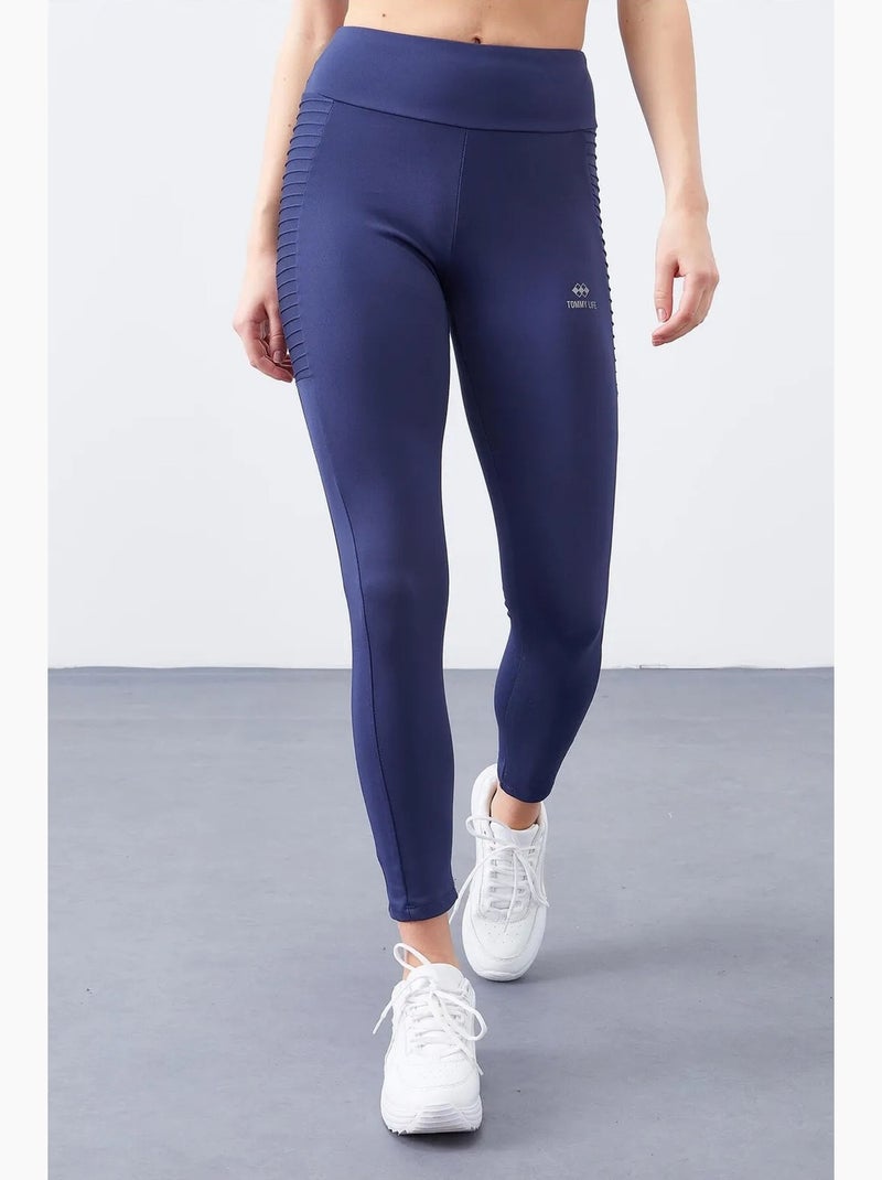Legging met hoge taille en smalle pijp tommy Marineblauw - Kiabi