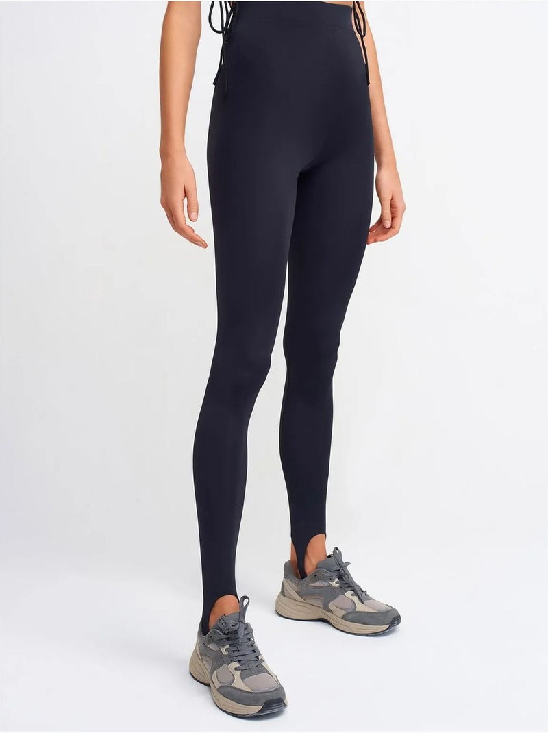 Legging met hoge taille en smalle pijpen dilvin Marineblauw - Kiabi