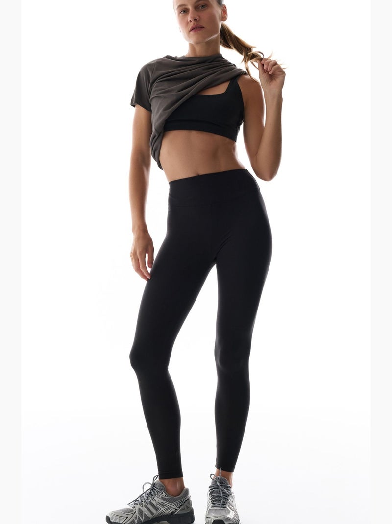 Legging met hoge taille en soft feel penti Zwart - Kiabi