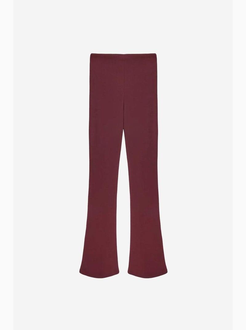 Legging met hoge taille en uitlopende pijp dilvin Bordeauxrood - Kiabi