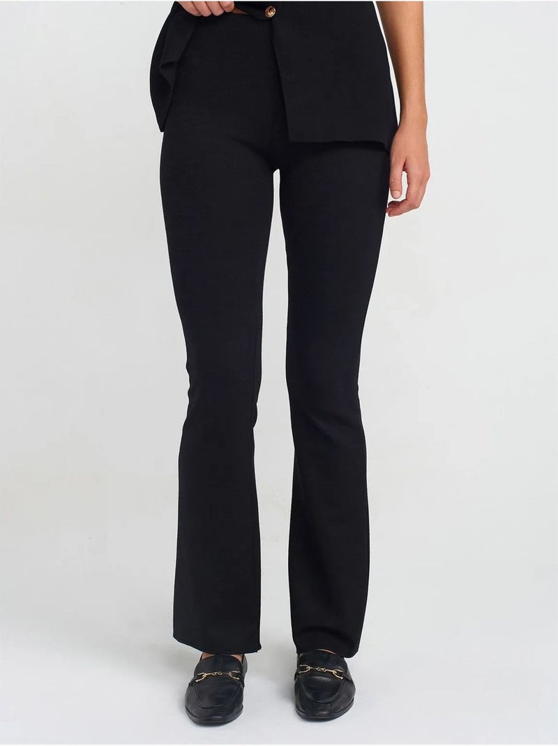 Legging met hoge taille en uitlopende pijp dilvin Zwart - Kiabi