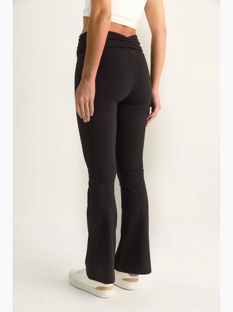 Legging met hoge taille en uitlopende pijpen lucci Zwart - Kiabi