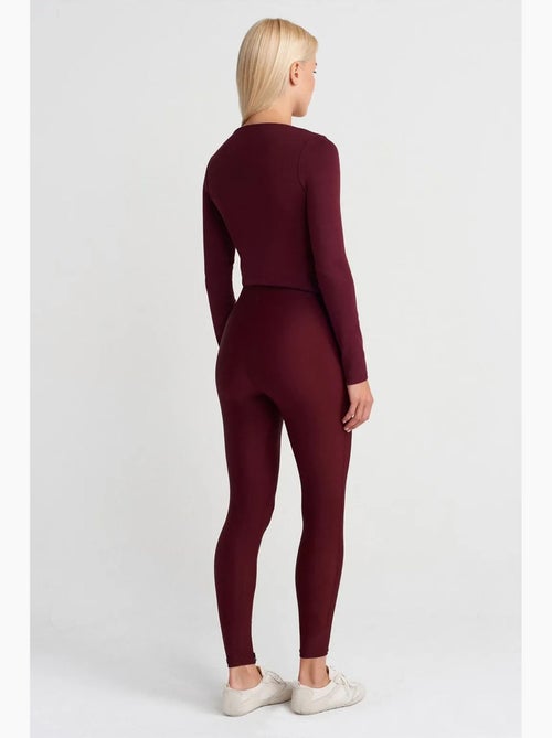 Legging met hoge taille, skinny pijp en rits dilvin - Kiabi
