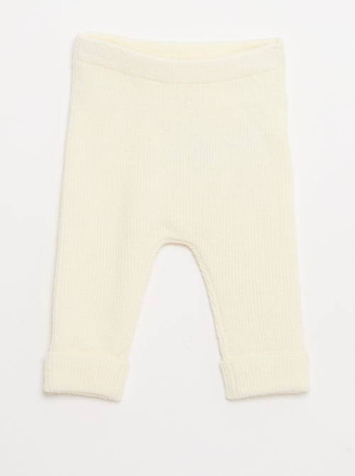 Legging met knoopjes en ribbeltextuur - Kiabi