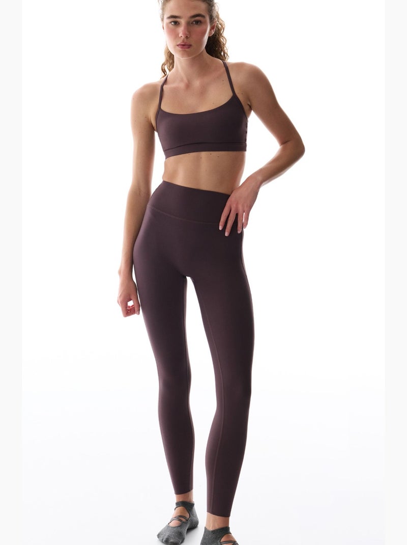 Legging met lichte ondersteuning, hoge taille, light soft penti Mauve - Kiabi