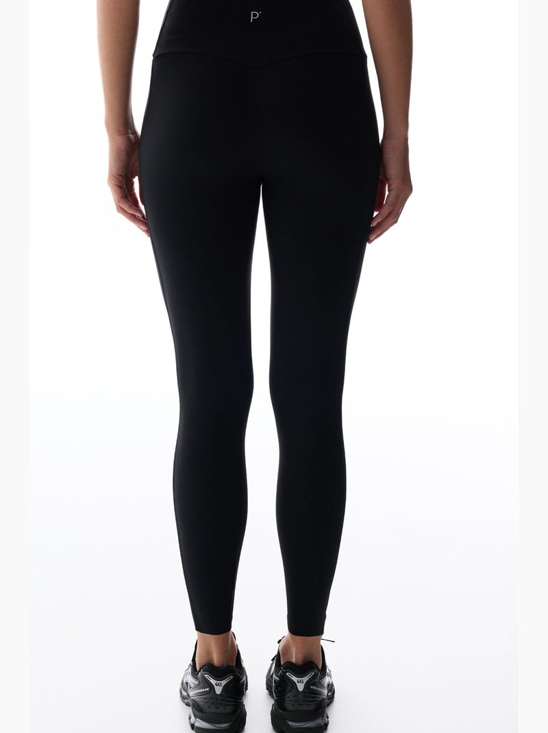 Legging met medium steun, verborgen zak en hoge taille penti Zwart - Kiabi