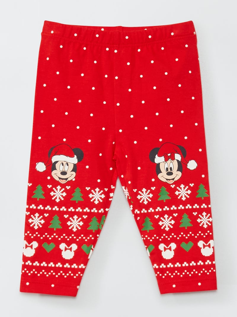 Legging met print 'Minnie en Mickey' rood - Kiabi
