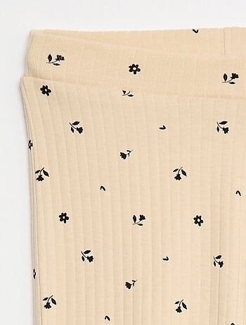 Legging met print van ribstof