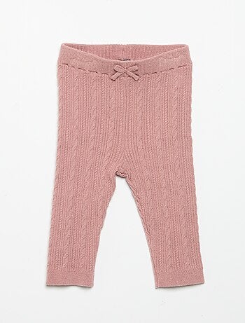 Legging met strikje en kabelpatroon