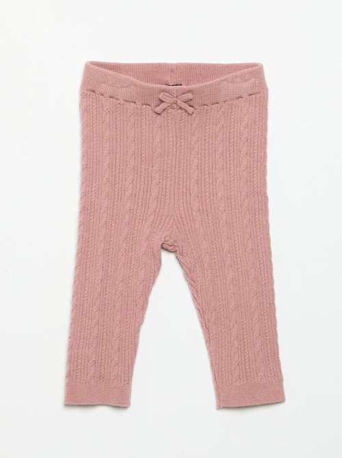 Legging met strikje en kabelpatroon - Kiabi