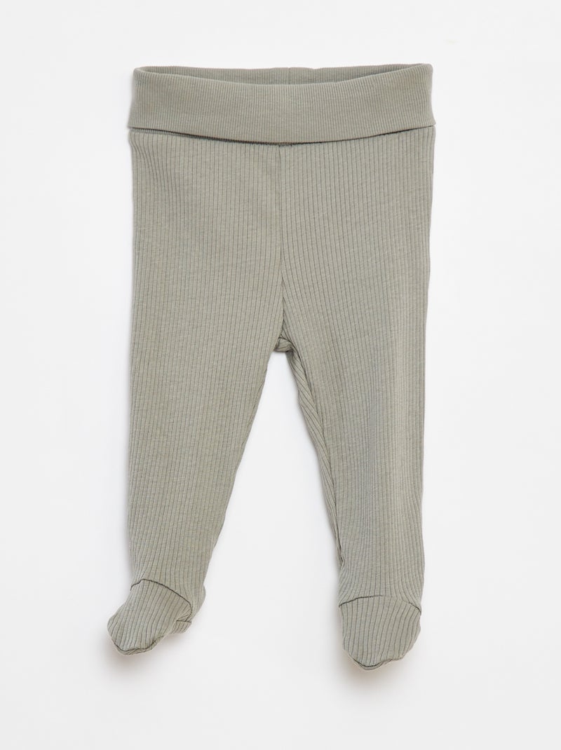 Legging met voetjes Groen - Kiabi