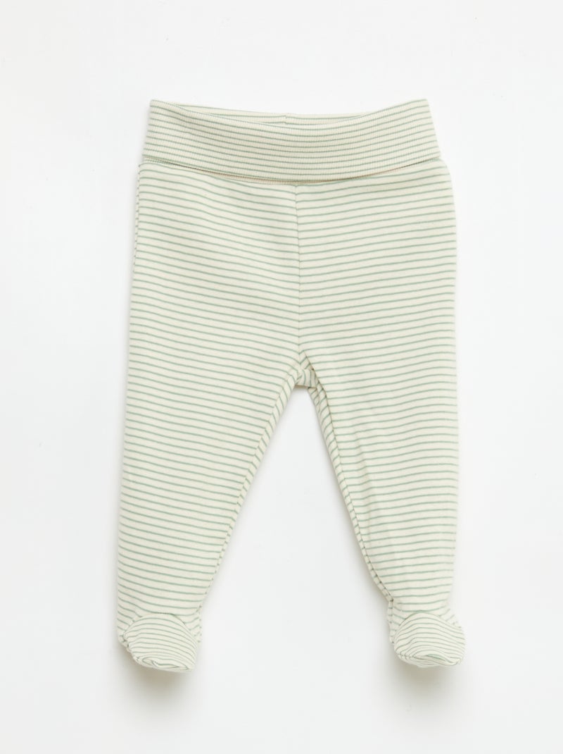 Legging met voetjes Groen - Kiabi