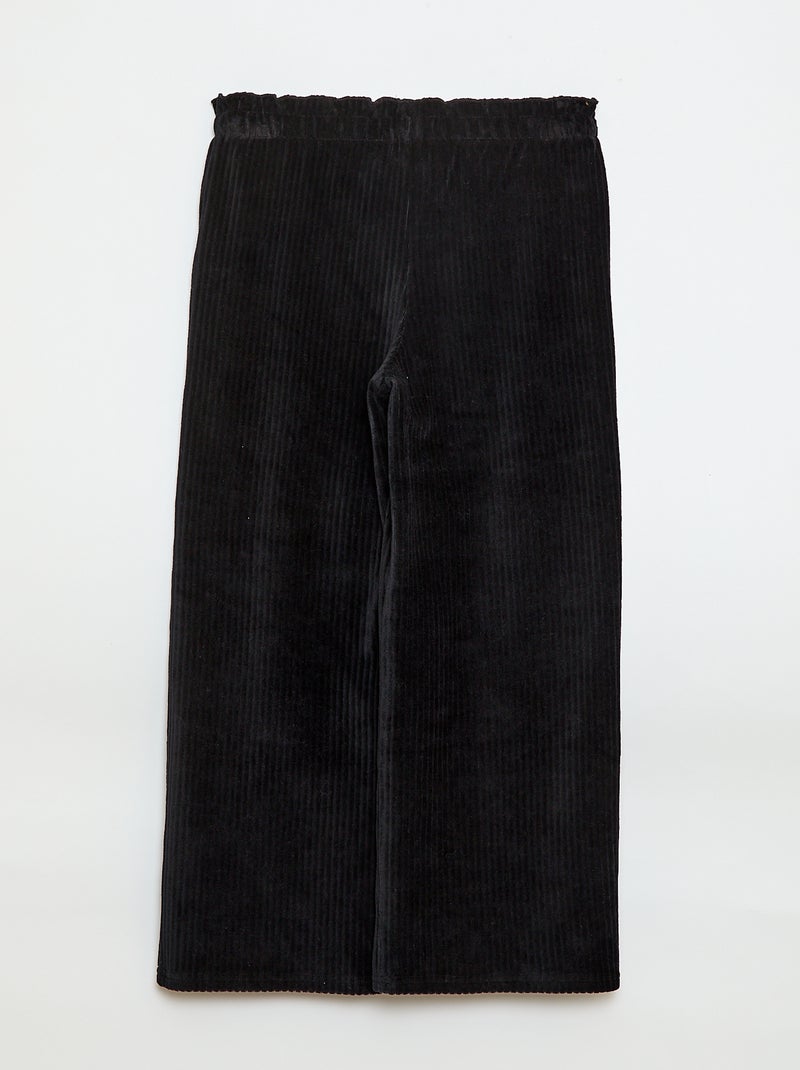 Legging met wijde pijpen van ribfluweel Zwart - Kiabi