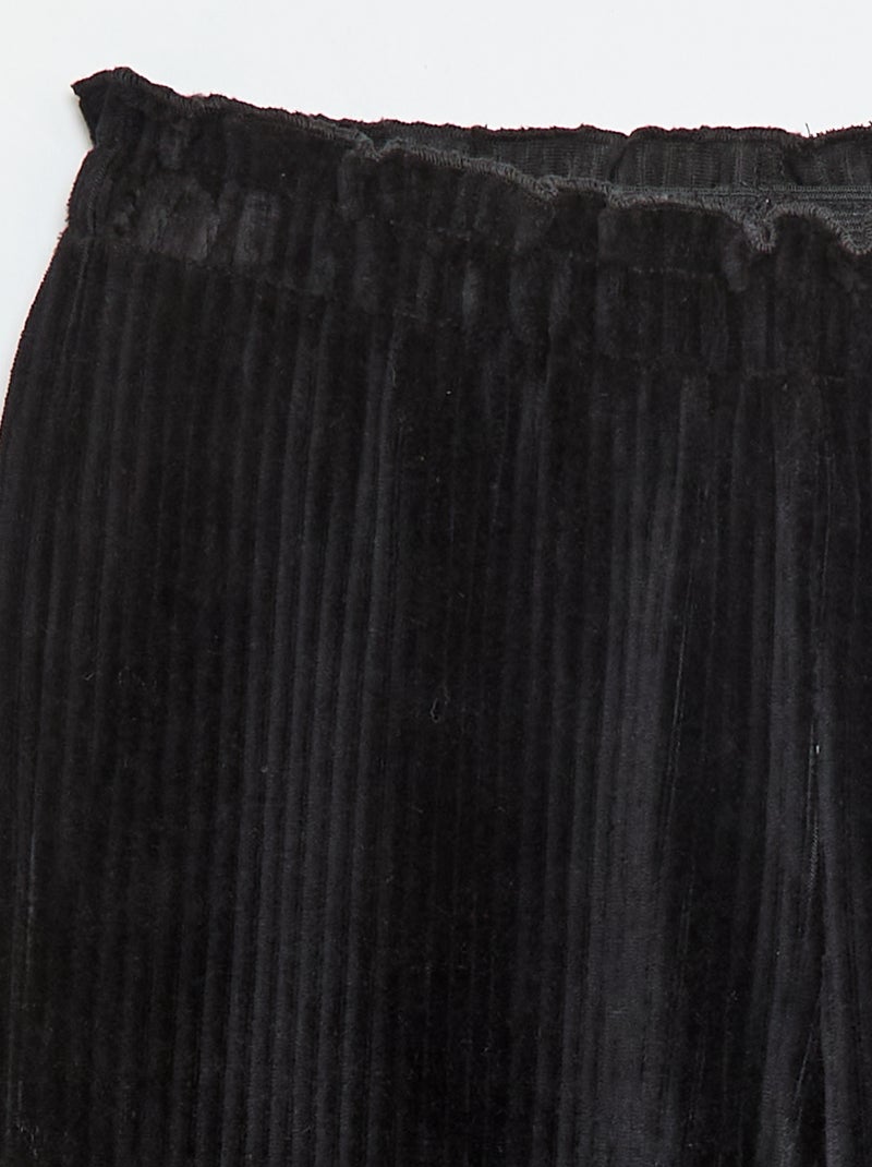 Legging met wijde pijpen van ribfluweel Zwart - Kiabi