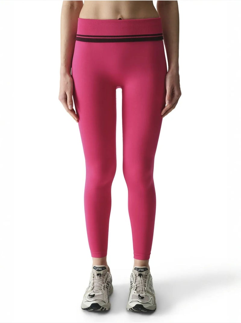 Legging pliable taille haute penti Rose fluo/Solinotes - Kiabi