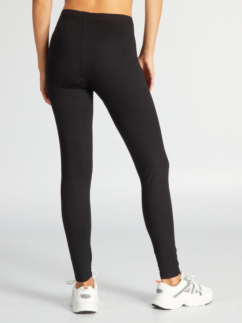 Legging pour femme en maille légère uni à taille standard Noir - Kiabi