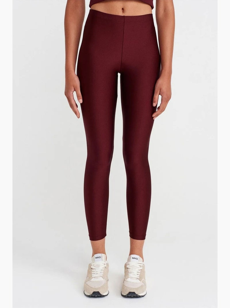 Legging slim à taille haute dilvin Rouge bordeaux - Kiabi