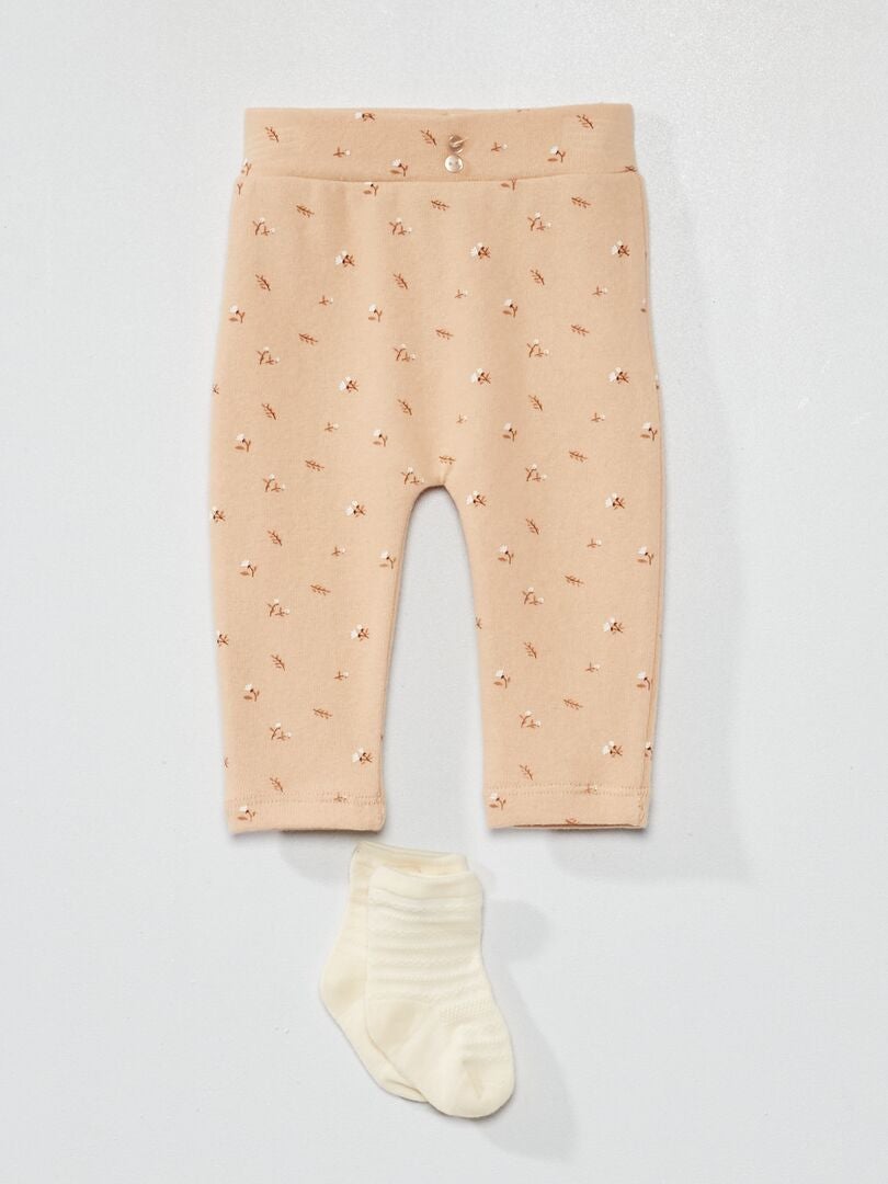 Legging + sokken BIEGE - Kiabi